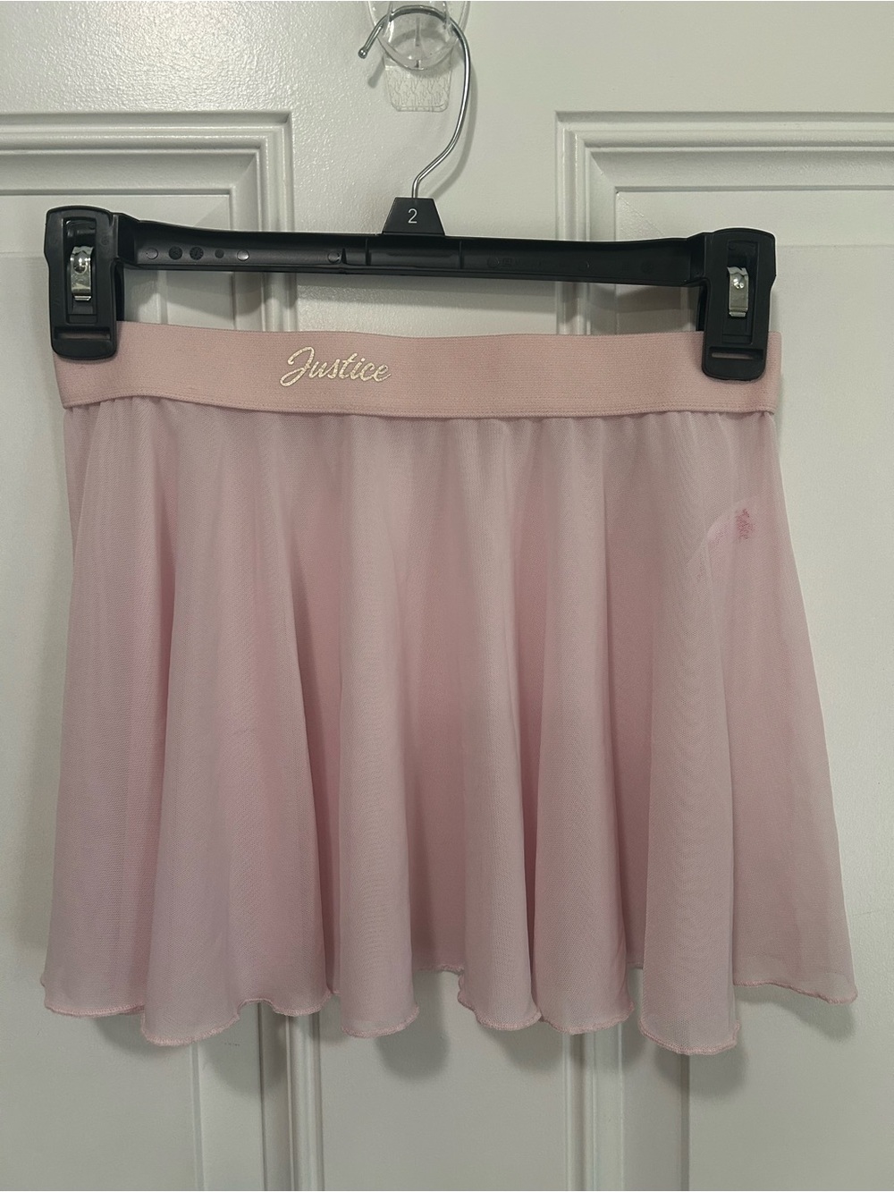 Justice Pale Pink Chiffon Dance Skirt